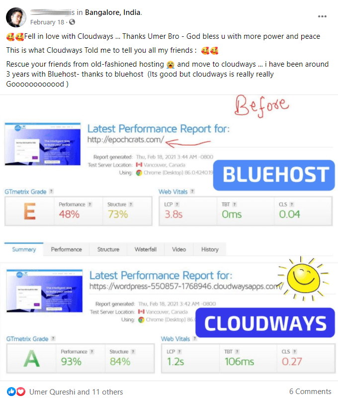Cloudways vs bluehost