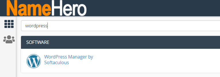 Namehero wordpress manager by softaculous