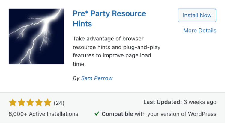 Pre* party resource hints plugin