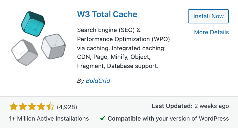 W3 total cache plugin